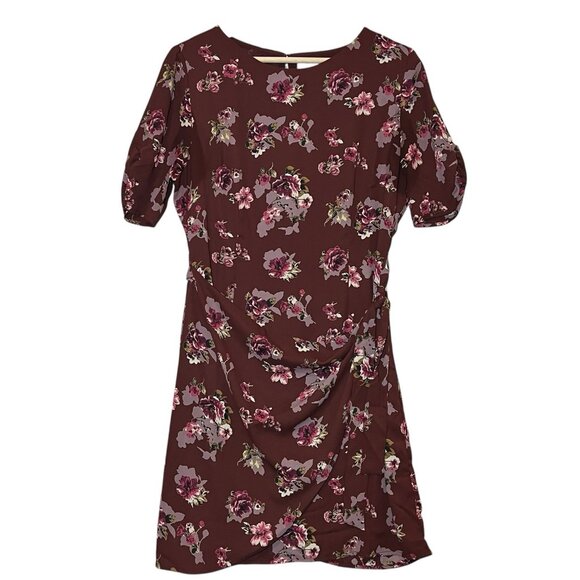 ASTR the label Anthropologie Floral Short Sleeve Faux Wrap Mini Dress Medium - Picture 3 of 13